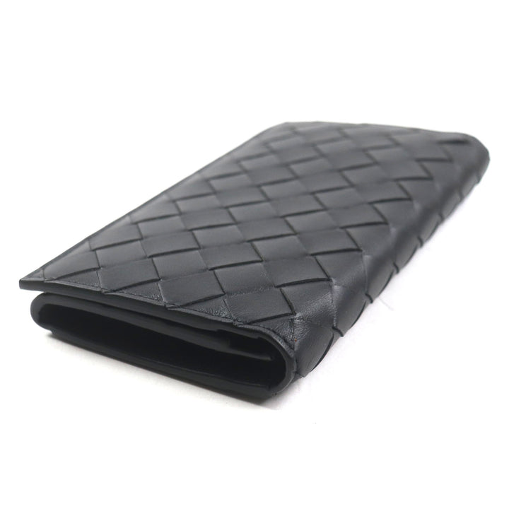 美品▼BOTTEGAVENETA ボッテガヴェネタ 676593-VCPQ4 イントレチャート ロングウォレット 札入れ 二つ折り レザー 長財布 箱・保存袋付
