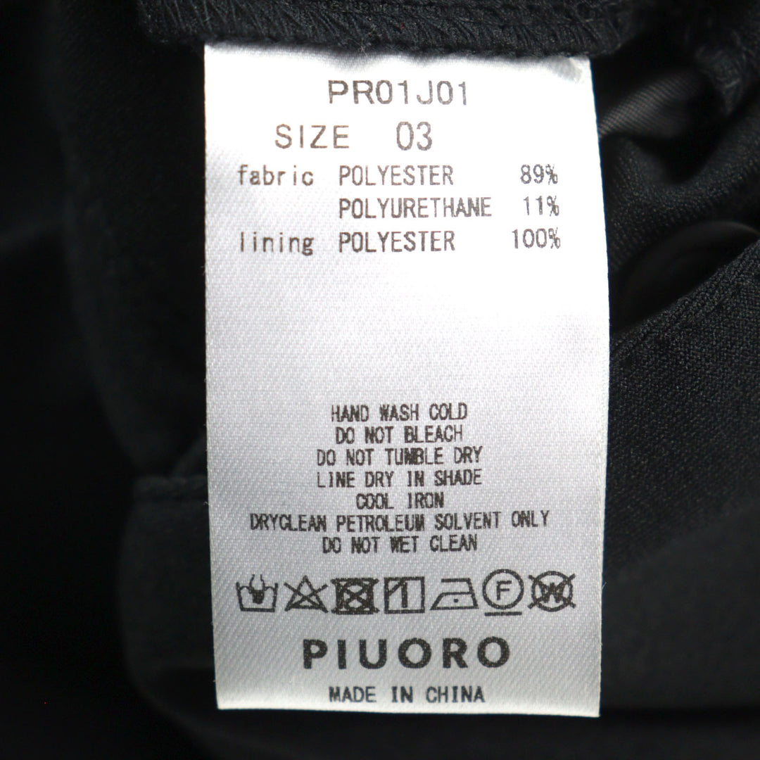 未使用品○PIUORO ピウオッロ PR01J01 ロゴボタン 本切羽 ストレッチ素材 シングル テーラードジャケット 03 正規品 メンズ 定価46200円