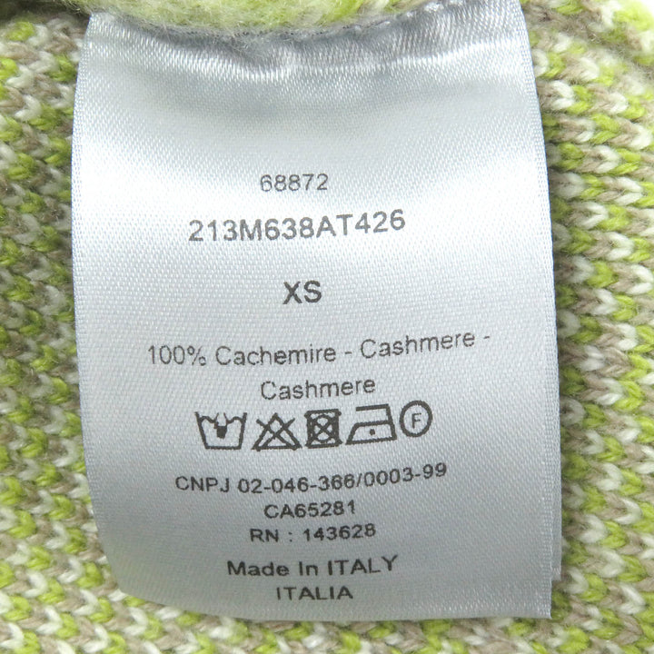 未使用品□DIOR ディオール オム 213M638AT426 カシミヤ レオパード 総柄 ハイネック セーター ブラウン グリーン XS イタリア製 正規品