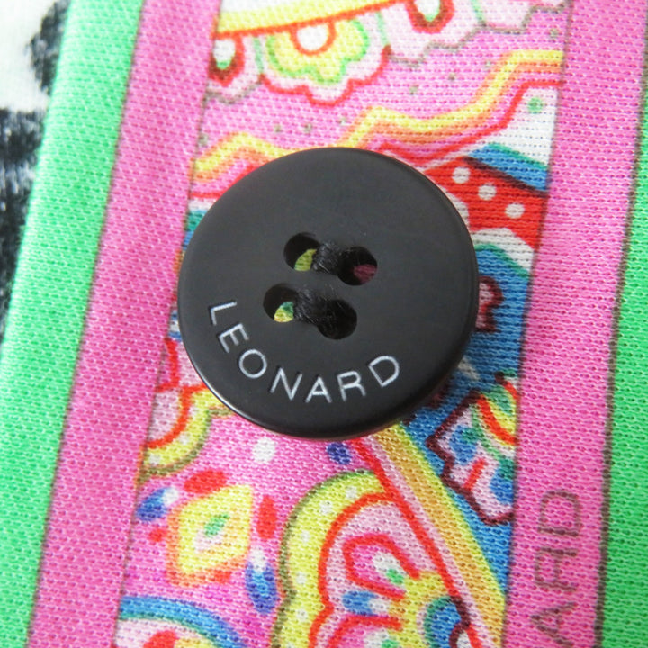 極美品◎LEONARD FASHION レオナール ファッション 0339183 0332102 ペイズリー・花柄 カーディガン／スカート セットアップ マルチ M・70