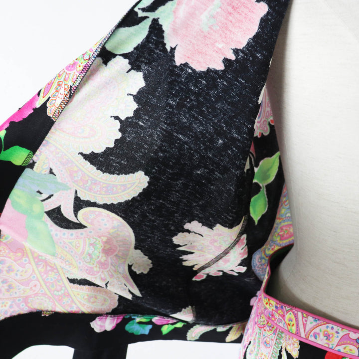 極美品◎LEONARD FASHION レオナール ファッション 0339183 0332102 ペイズリー・花柄 カーディガン／スカート セットアップ マルチ M・70