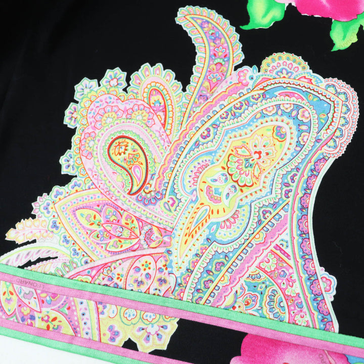 極美品◎LEONARD FASHION レオナール ファッション 0339183 0332102 ペイズリー・花柄 カーディガン／スカート セットアップ マルチ M・70