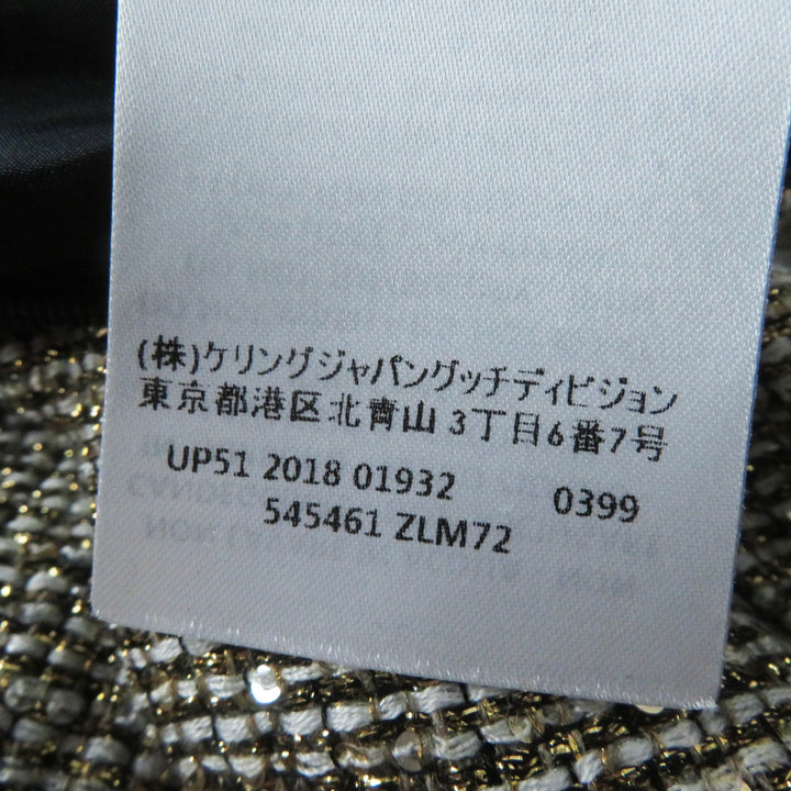 極美品◎GUCCI グッチ 545461 全面スパンコール プリーツスカート ゴールド系 40 イタリア製 正規品 レディース