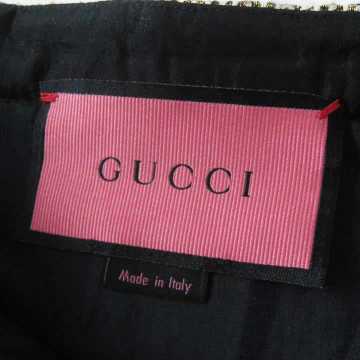 極美品◎GUCCI グッチ 545461 全面スパンコール プリーツスカート ゴールド系 40 イタリア製 正規品 レディース