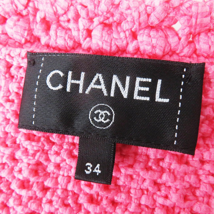 極美品◎CHANEL シャネル 22S P72795 ココマークボタン付き フロントオープン ロング丈 ジレ／ベスト ピンク 34 伊製 正規品 レディース