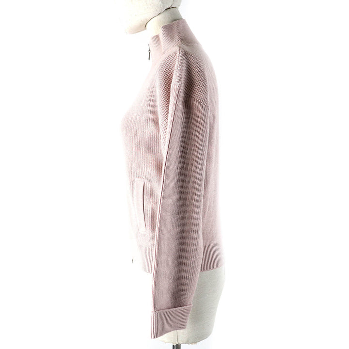 未使用品△FOXEY フォクシー 42604 Robin ロビン ウール シルク ZIP UP ドライバーズニット ジャケット カーディガン 40 正規品 日本製