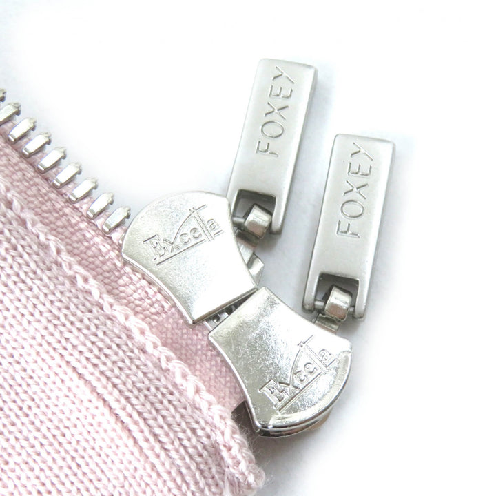 未使用品△FOXEY フォクシー 42604 Robin ロビン ウール シルク ZIP UP ドライバーズニット ジャケット カーディガン 40 正規品 日本製