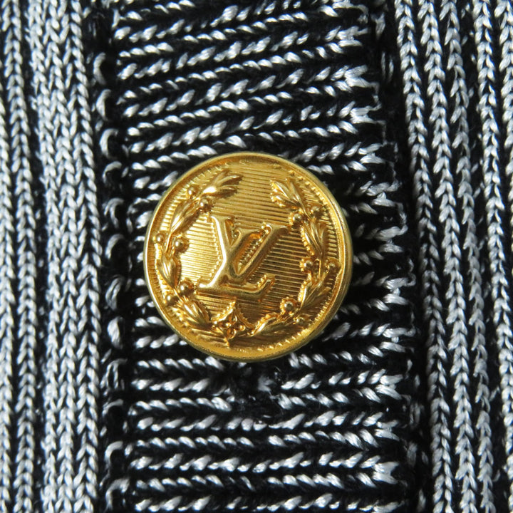 極美品◎LOUIS VUITTON ルイヴィトン 22SS トランペットスリーブ カーディガン ブラック グレー M 箱付き イタリア製 正規品 レディース
