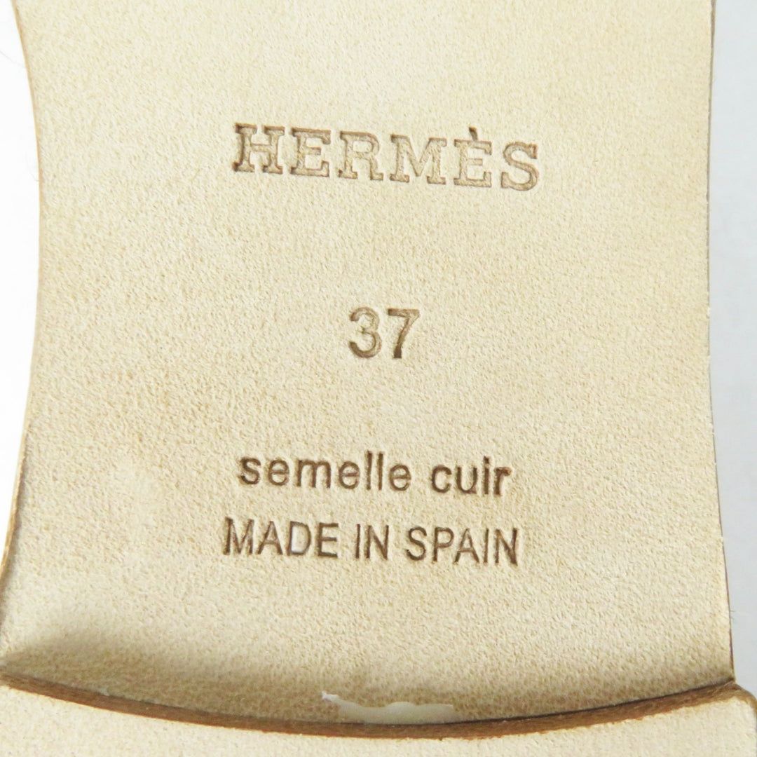 未使用品◎HERMES エルメス インディリッツォ NOISETTE GOLD ヴァンキャトル・フォーブル パッチ カーフ トワルアッシュ スリッポン 37