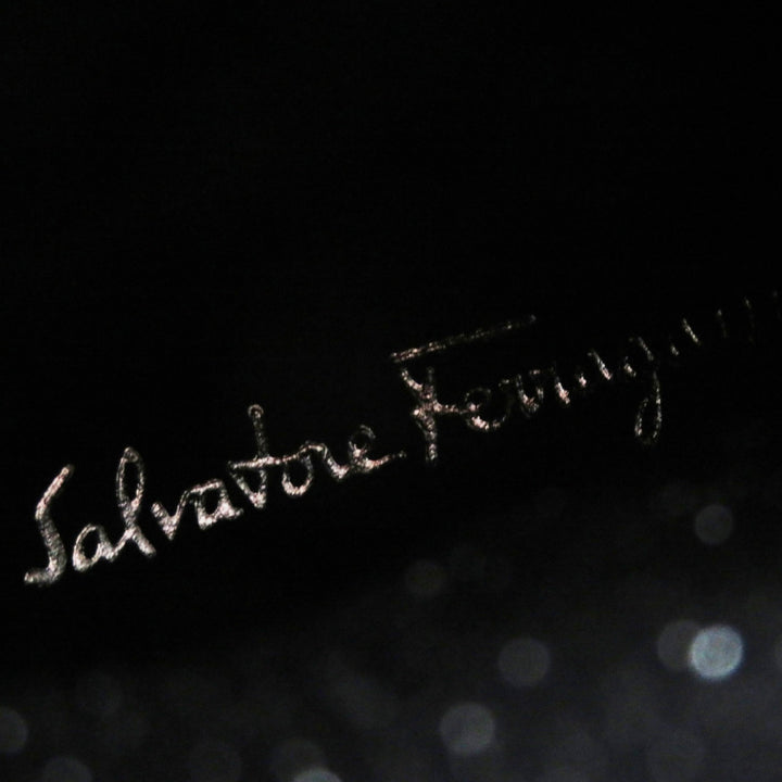 未使用品◎Salvatore Ferragamo サルヴァトーレフェラガモ ガンチーニ総柄 ニット ソックススニーカー ブラック シルバー 5.5 保存袋付き