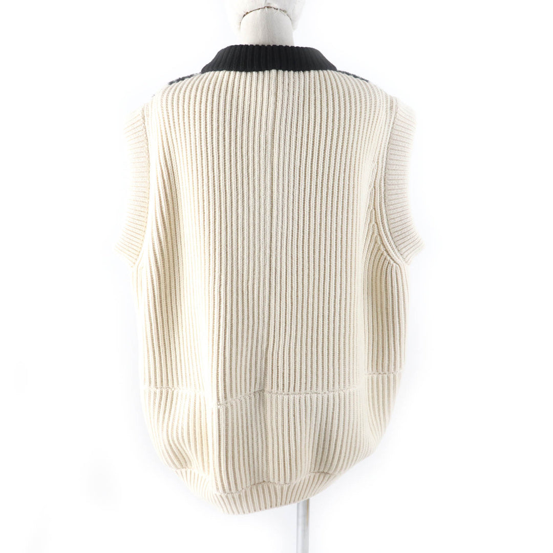 未使用品★LOUIS VUITTON ルイヴィトン 21AW カシミヤ混 フォルナセッティ ボウジャカード スリーブレス ニットベスト XS ハンガー付