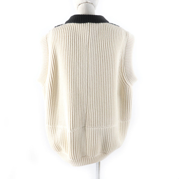 未使用品★LOUIS VUITTON ルイヴィトン 21AW カシミヤ混 フォルナセッティ ボウジャカード スリーブレス ニットベスト XS ハンガー付