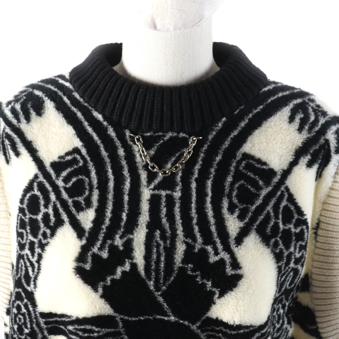 未使用品★LOUIS VUITTON ルイヴィトン 21AW カシミヤ混 フォルナセッティ ボウジャカード スリーブレス ニットベスト XS ハンガー付