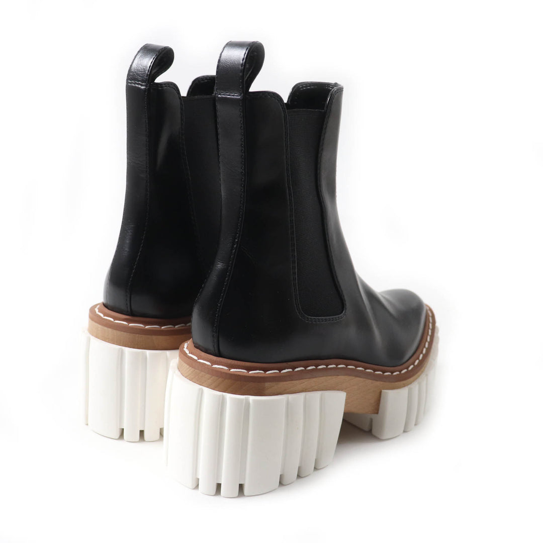 未使用品★Stella McCartney ステラマッカートニー エミリー サイドゴア レザー チェルシーブーツ ブラック 35 イタリア製 レディース