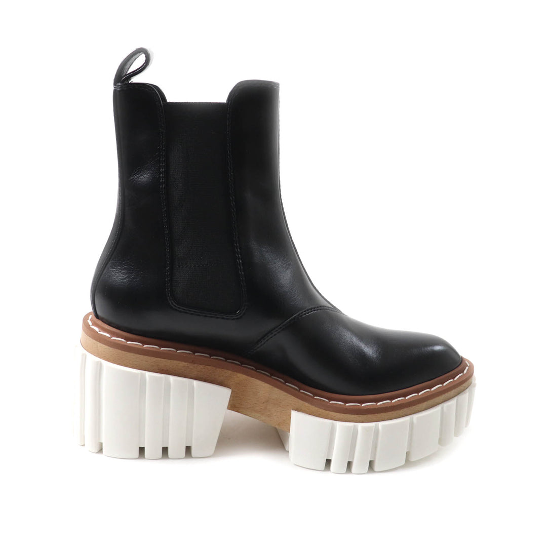 未使用品★Stella McCartney ステラマッカートニー エミリー サイドゴア レザー チェルシーブーツ ブラック 35 イタリア製 レディース
