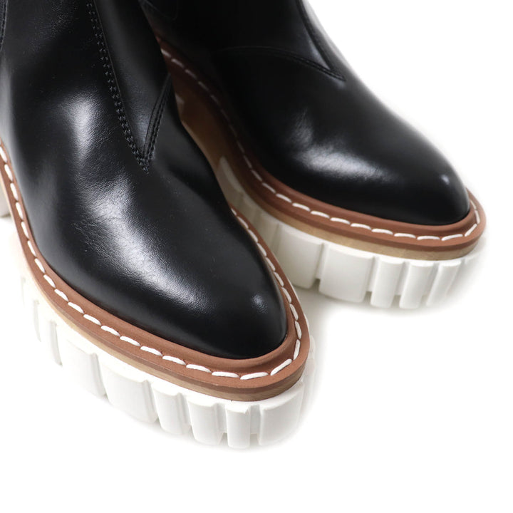 未使用品★Stella McCartney ステラマッカートニー エミリー サイドゴア レザー チェルシーブーツ ブラック 35 イタリア製 レディース