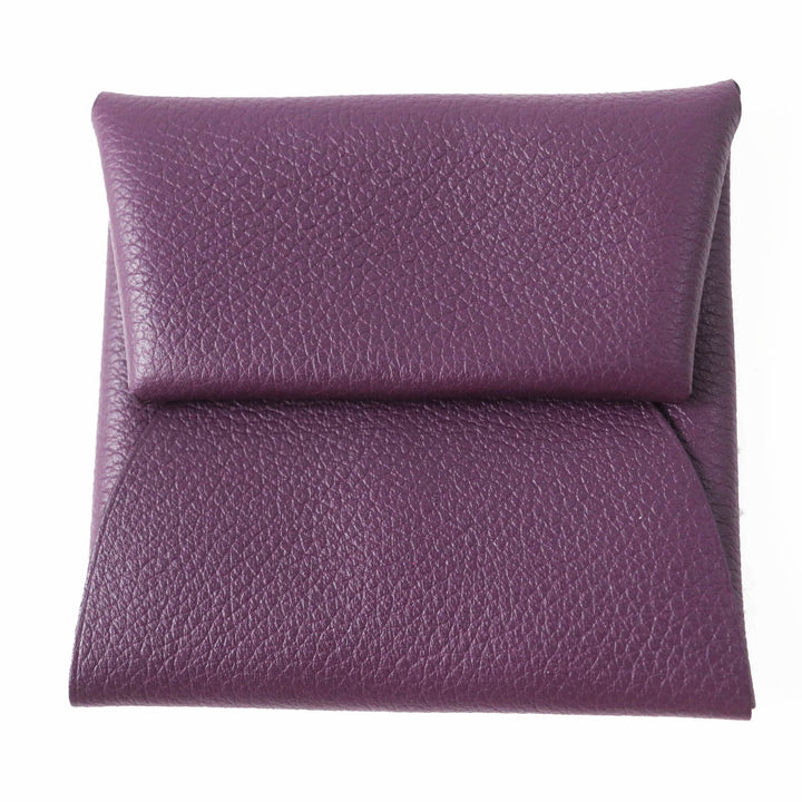 美品◎HERMES エルメス BASTIA VERSO バスティア ヴェルソ カシス ルージュガランス シルバー金具 エバーカラー コインケース U刻印 箱付
