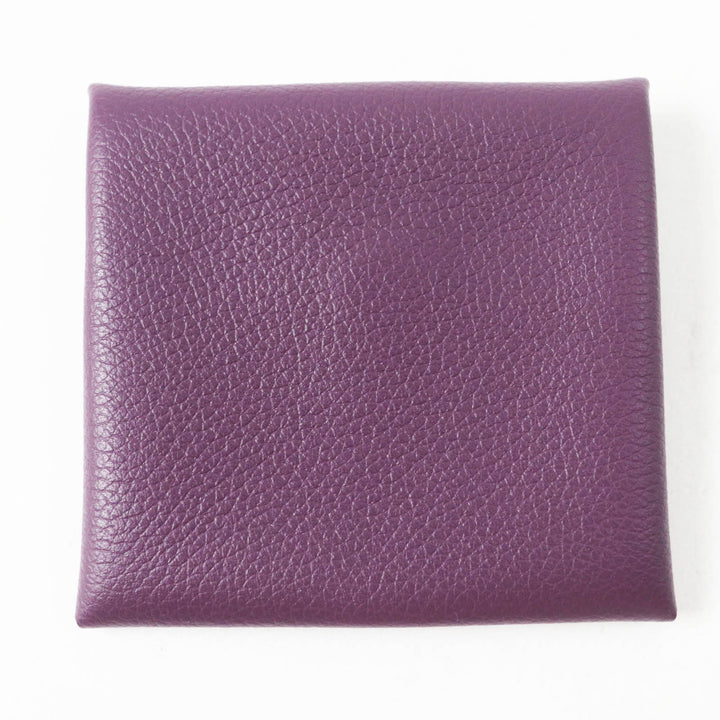 美品◎HERMES エルメス BASTIA VERSO バスティア ヴェルソ カシス ルージュガランス シルバー金具 エバーカラー コインケース U刻印 箱付
