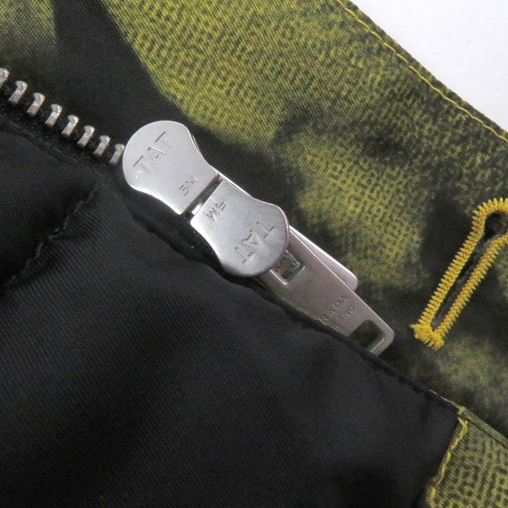未使用品□PRADA プラダ 2022年製 SGC091 Re-Nylon トライアングルロゴ グラフィック パテッドコート イエロー XS イタリア製 正規品