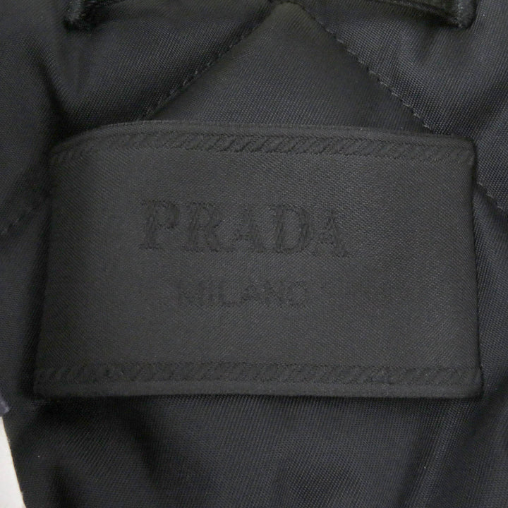 未使用品□PRADA プラダ 2022年製 SGC091 Re-Nylon トライアングルロゴ グラフィック パテッドコート イエロー XS イタリア製 正規品