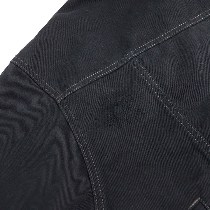 美品△BALENCIAGA バレンシアガ 22AW 719313 TNW54 DENIM FOODIE PULL-OVER PARKER ダメージ加工 デニムプルオーバーパーカー 1 正規品