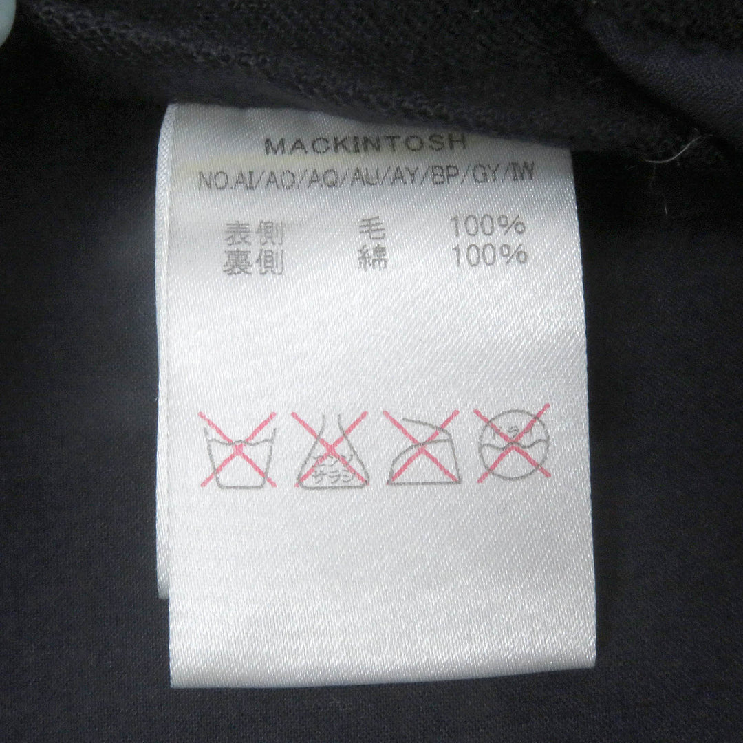 美品□Mackintosh マッキントッシュ ウール ダブルブレスト ゴム引きコート ステンカラーコート ネイビー 38 英国製 正規品 メンズ
