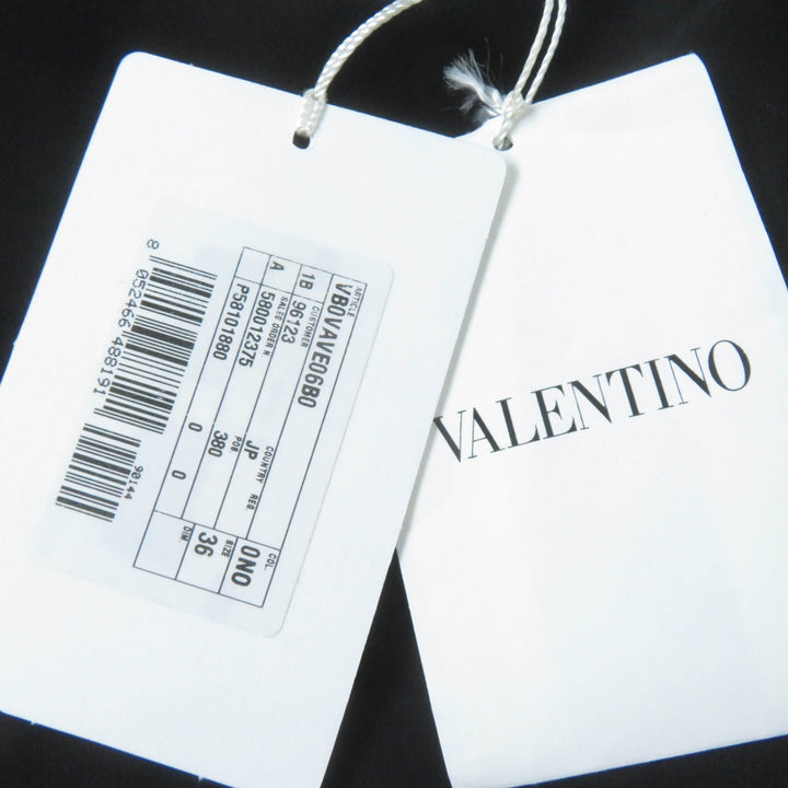 極美品☆VALENTINO ヴァレンティノ シルク100％ デザインカラー ノースリーブ ワンピース ドレス ブラック 36 伊製 正規品 レディース