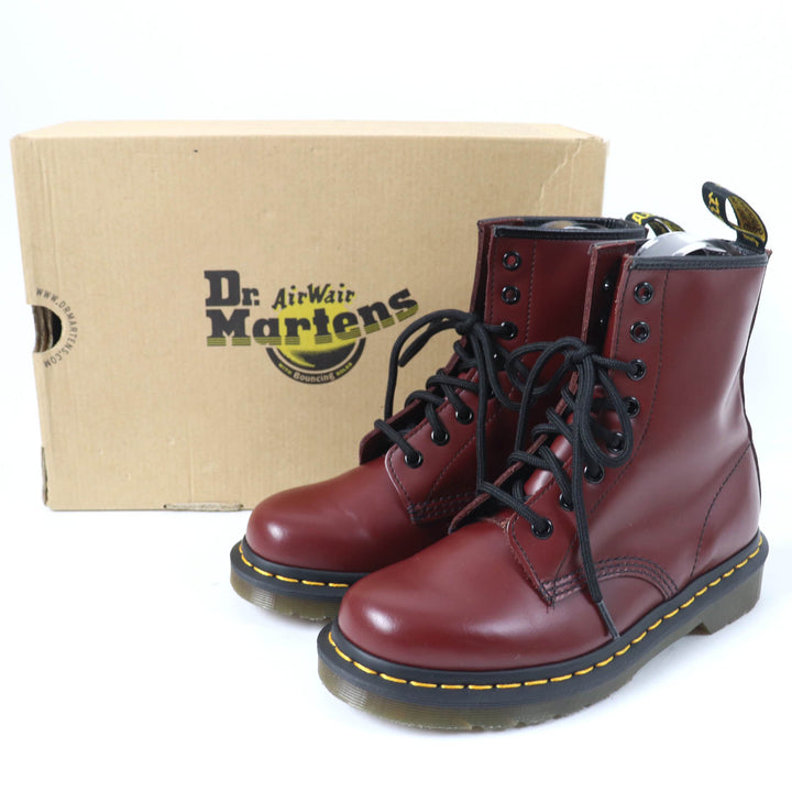 極美品☆Dr.Martens ドクターマーチン SMOOTH 1460 8ホール レザー ブーツ ショートブーツ チェリーレッド UK4 箱付き レディース