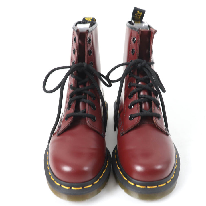 極美品☆Dr.Martens ドクターマーチン SMOOTH 1460 8ホール レザー ブーツ ショートブーツ チェリーレッド UK4 箱付き レディース