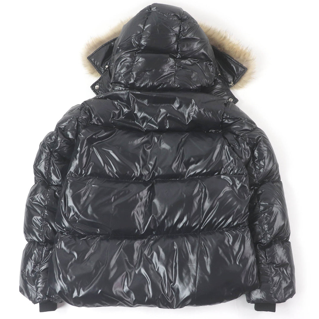 極美品□MONCLER モンクレール 20AW ARMORICANO GIYBBOTTO デカロゴワッペン ダウンジャケット ブラック 3 ハンガー付 国内正規品メンズ