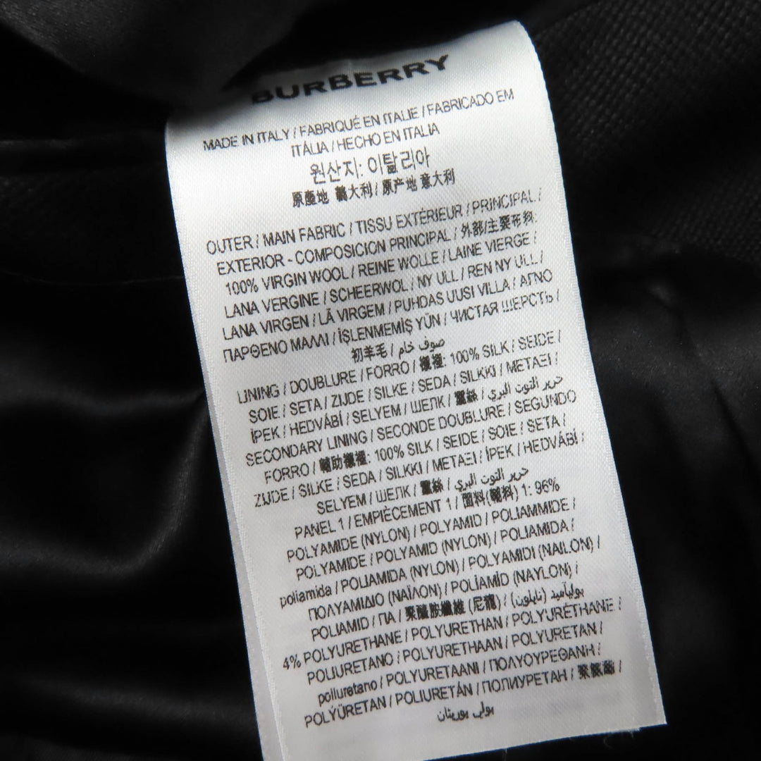 未使用品☆BURBERRY バーバリー バージンウール100％ ロング丈 デザイン コート ブラック 38 イタリア製 国内正規品 レディース