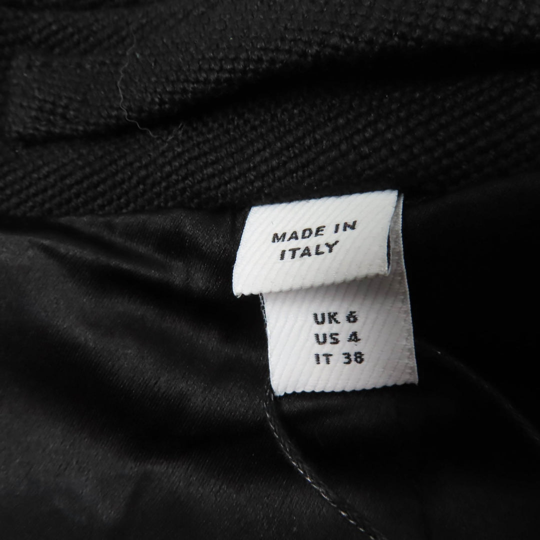 未使用品☆BURBERRY バーバリー バージンウール100％ ロング丈 デザイン コート ブラック 38 イタリア製 国内正規品 レディース