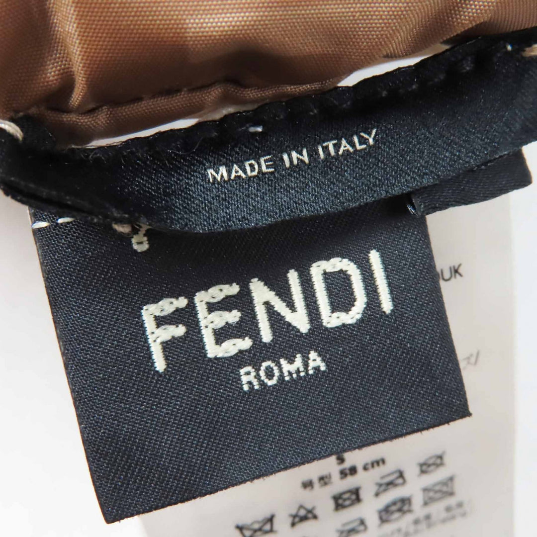 美品◎FENDI フェンディ 2021年製 FNX116 フォックス ズッカ柄 リバーシブル バケットハット／帽子 ブラウン系 S イタリア製 レディース