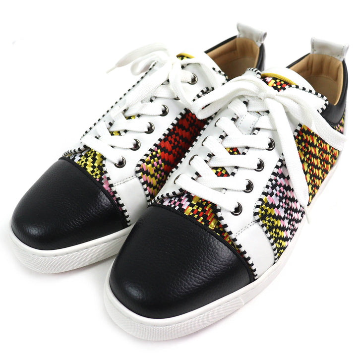 未使用品△Christian Louboutin クリスチャンルブタン RAPHIA BISTROT ラフィア ビストロ 編み込み レザー スニーカー マルチカラー 42.5