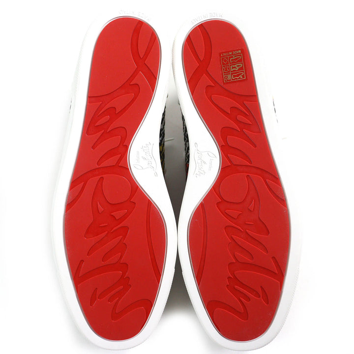 未使用品△Christian Louboutin クリスチャンルブタン RAPHIA BISTROT ラフィア ビストロ 編み込み レザー スニーカー マルチカラー 42.5