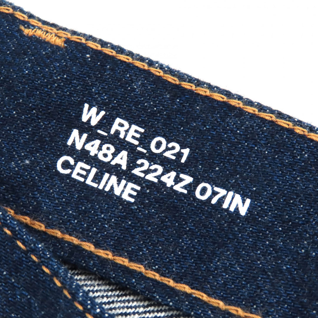 極美品△CELINE セリーヌ 2N48A224Z フランソワーズジーンズ コットン100％ ローウォッシュ デニムパンツ インディゴブルー 27 正規品