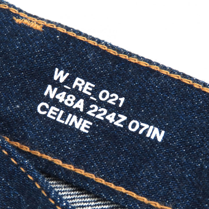極美品△CELINE セリーヌ 2N48A224Z フランソワーズジーンズ コットン100％ ローウォッシュ デニムパンツ インディゴブルー 27 正規品