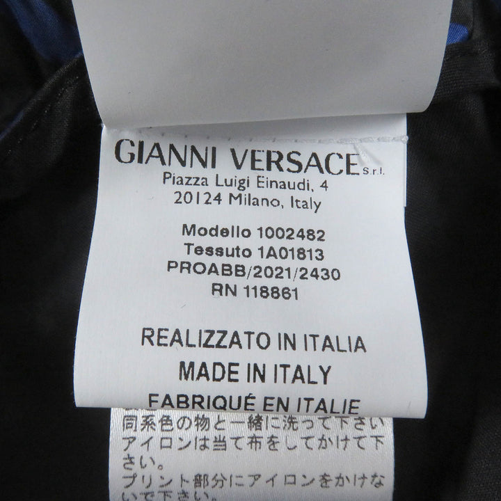 未使用品□VERSACE ヴェルサーチ 2021年製 1002482 ロゴ総柄 ナイロンジョガーパンツ トラックパンツ ネイビー 52 イタリア製 正規品