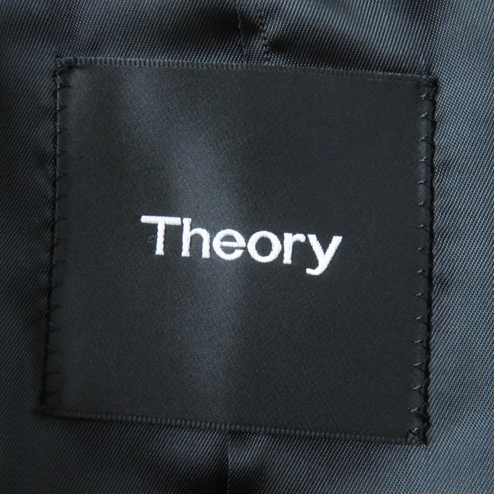 極美品◎theory セオリー 02-7409003-690-902 ウール カシミヤ混 ハイネック 比翼 コート カーキ S 正規品 レディース