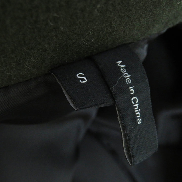 極美品◎theory セオリー 02-7409003-690-902 ウール カシミヤ混 ハイネック 比翼 コート カーキ S 正規品 レディース
