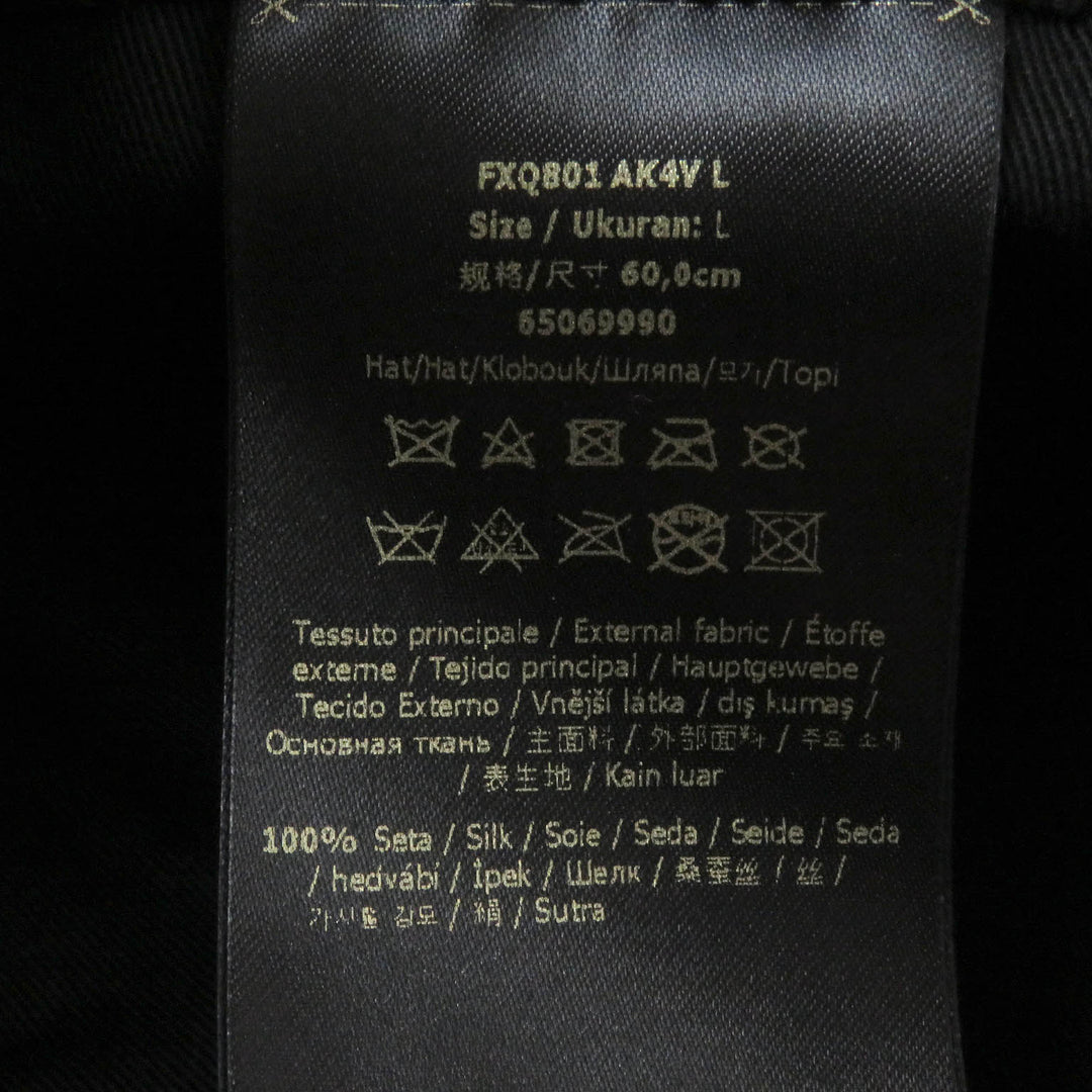 極美品□FENDACE フェンダーチェ FXQ801 シルク100％ FFロゴ ズッカ バロック 総柄 バケットハット 帽子 ピンク L イタリア製 正規品