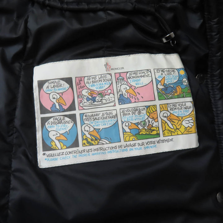 美品★MONCLER モンクレール HERMIFUR ラクーンファー・フード・ロゴワッペン付 ZIP UP ダウンコート ブラック 00 正規品 レディース
