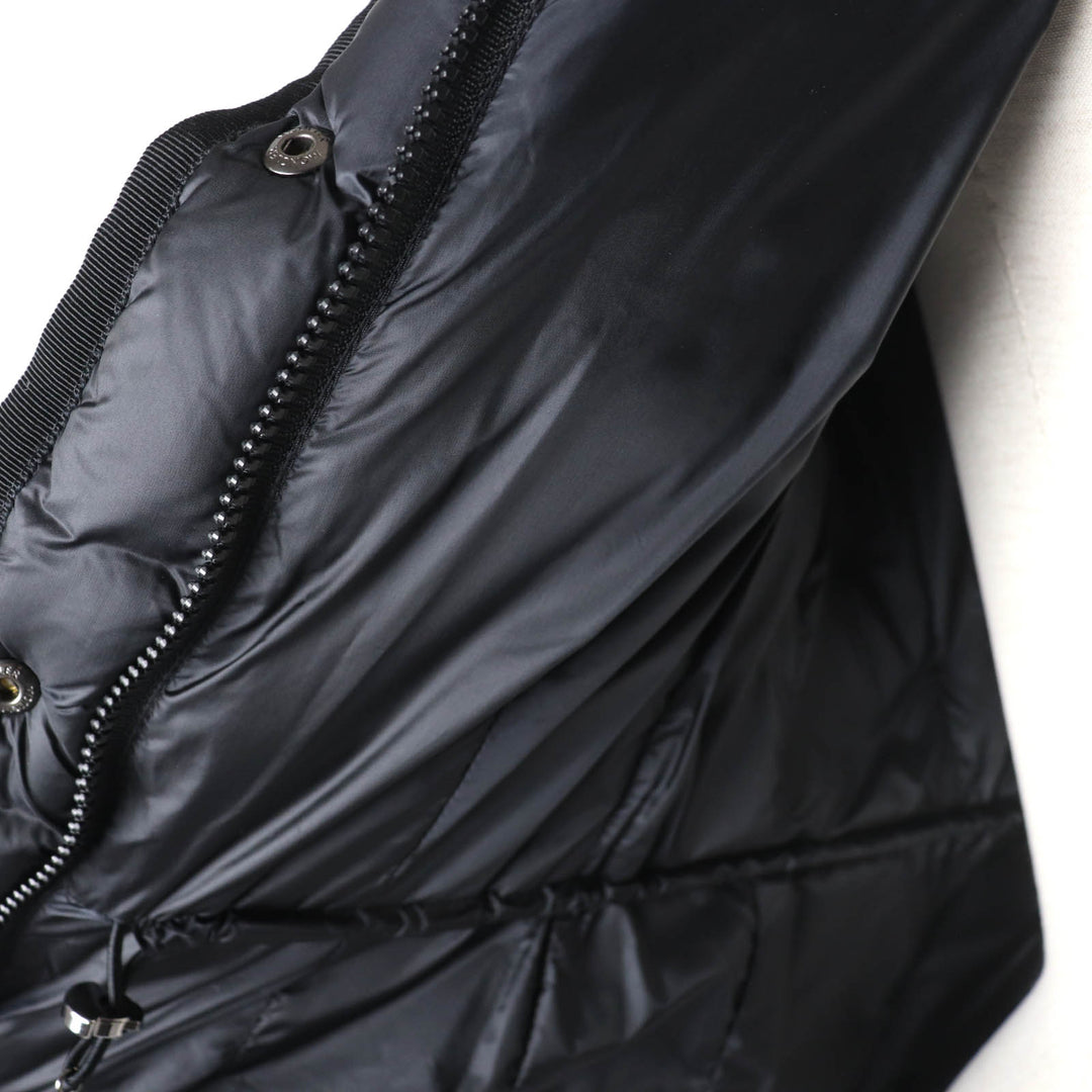 美品★MONCLER モンクレール HERMIFUR ラクーンファー・フード・ロゴワッペン付 ZIP UP ダウンコート ブラック 00 正規品 レディース