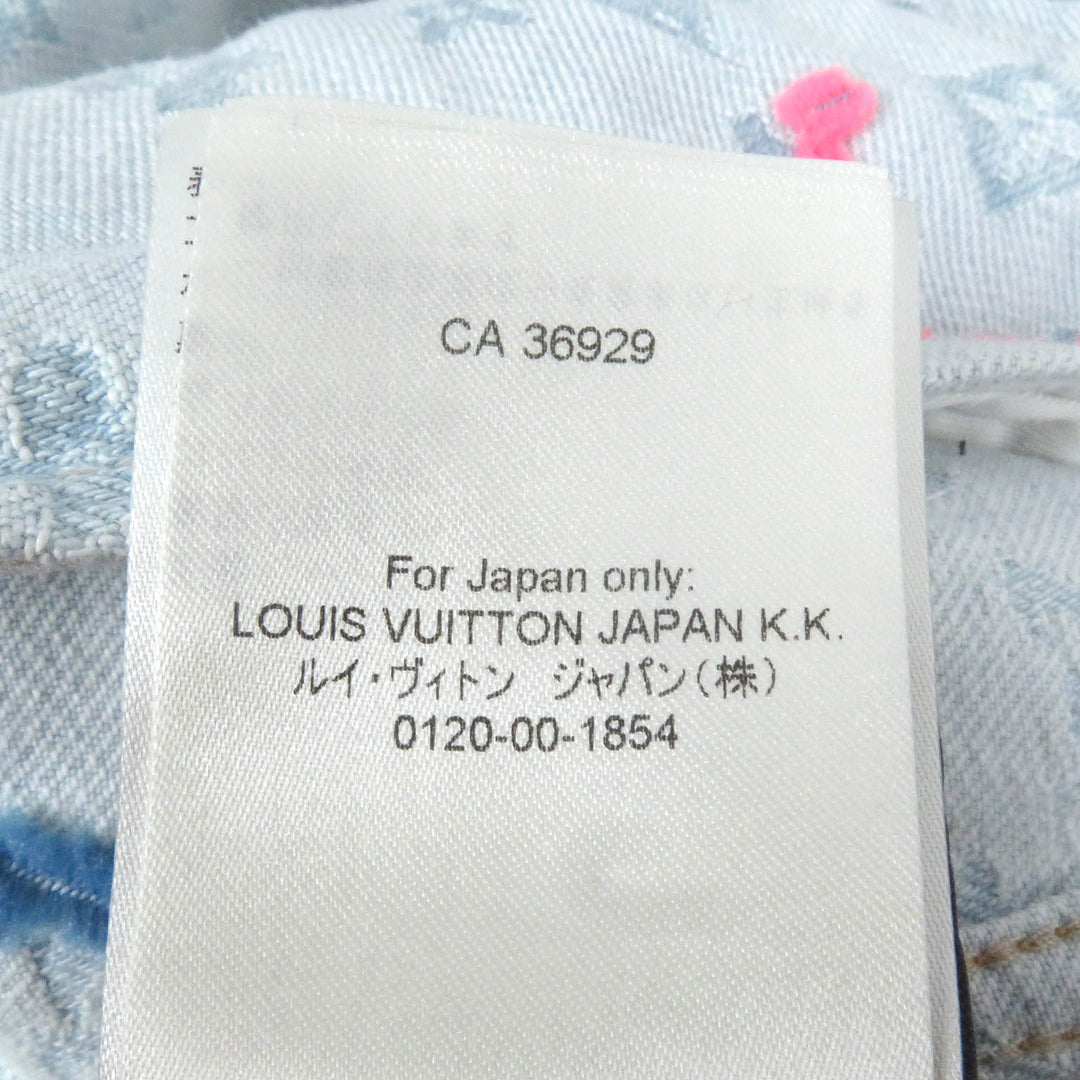 極美品□LOUIS VUITTON ルイヴィトン 2024年製 タイラー・ザ・クリエイター モノグラム デニムジャケット インディゴブルー 46 正規品
