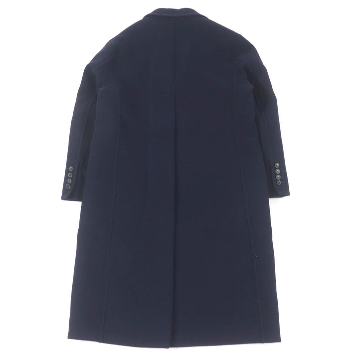 美品□LOUIS VUITTON ルイヴィトン 22AW HJC55E ウール100％ 裏モノグラム チェスターコート ネイビー 44 イタリア製 正規品 メンズ