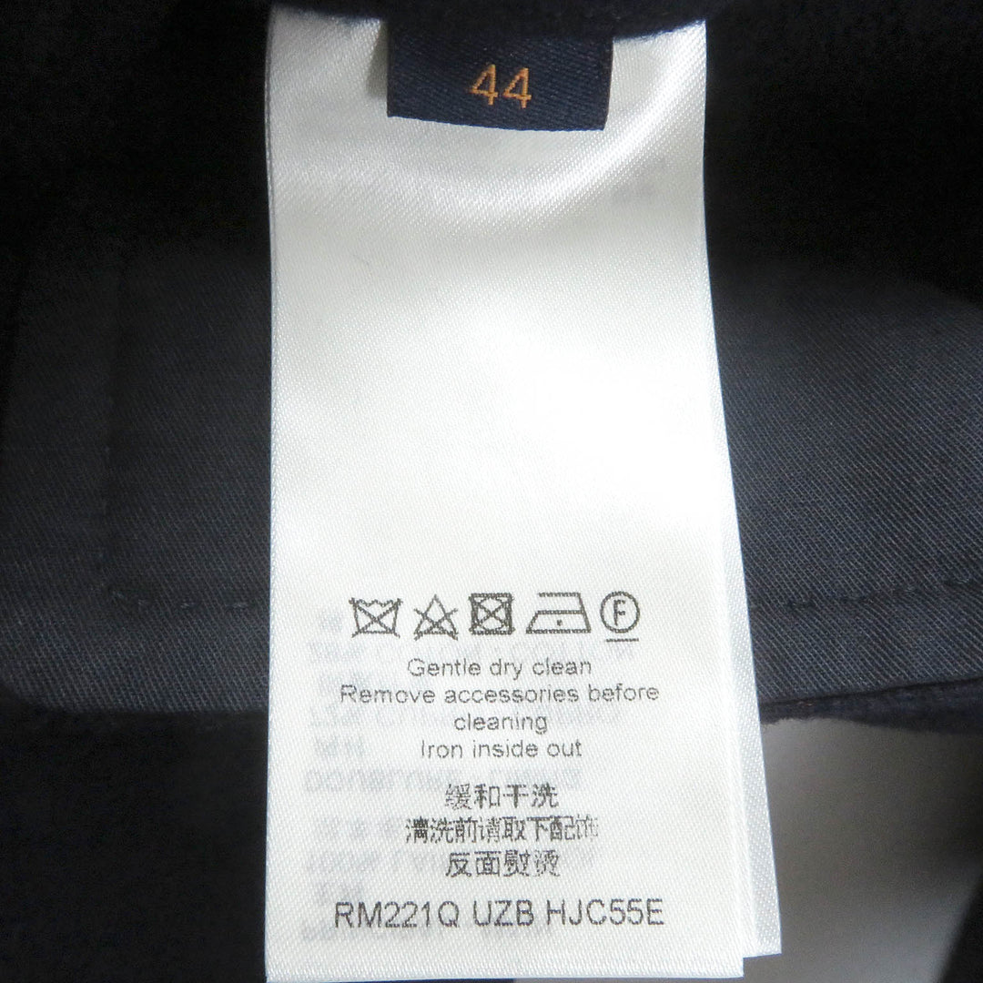 美品□LOUIS VUITTON ルイヴィトン 22AW HJC55E ウール100％ 裏モノグラム チェスターコート ネイビー 44 イタリア製 正規品 メンズ