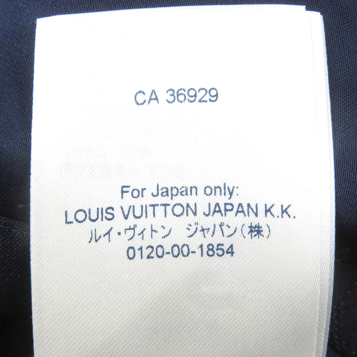 未使用品□LOUIS VUITTON ルイヴィトン 2022年製 PONT NUEF FIT LVロゴ 総柄 ピークドラペル シングルスーツ 紺 44 イタリア製 正規品
