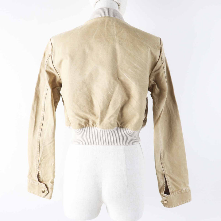 極美品◎LOUIS VUITTON ルイヴィトン 23SS 1AB74I コットン ウォッシュド加工 デニム クロップド ボンバージャケット ベージュ 34 正規品