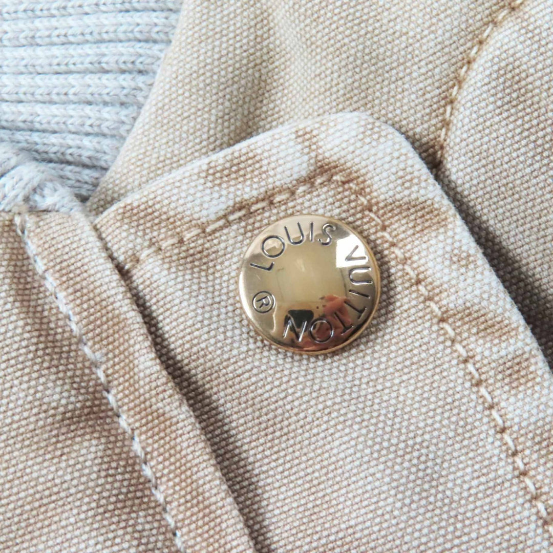 極美品◎LOUIS VUITTON ルイヴィトン 23SS 1AB74I コットン ウォッシュド加工 デニム クロップド ボンバージャケット ベージュ 34 正規品