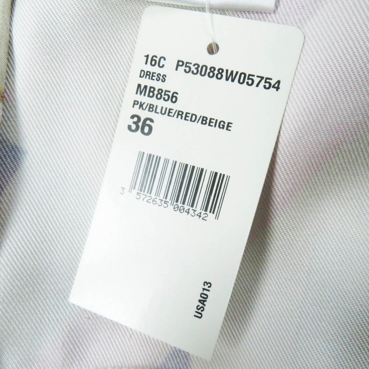 未使用品◎CHANEL シャネル P53088 16C シルク100％ ココマーク柄 半袖 ワンピース ピンク ブルー レッド ベージュ 36 フランス製